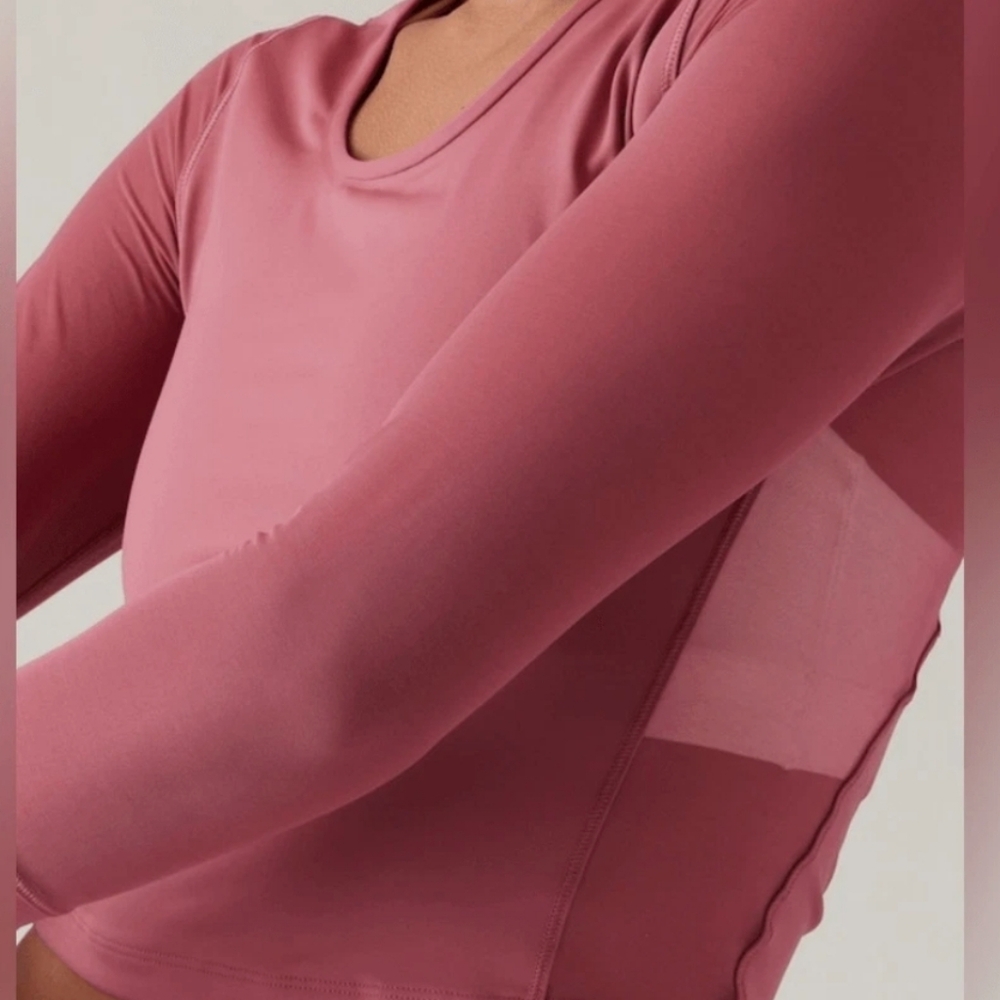 Athleta Pacer Mesh Long Sleeve Active Workout Top - Picture 5 of 10